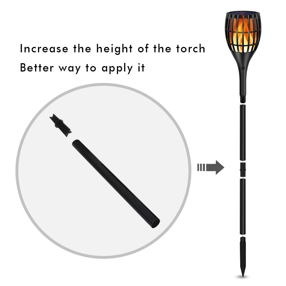Ollivage Plastic Pole Extension Kits for Solar Flame Torches, 12in Extension, 4 Pack, Model OV-S-Plastic Pole
