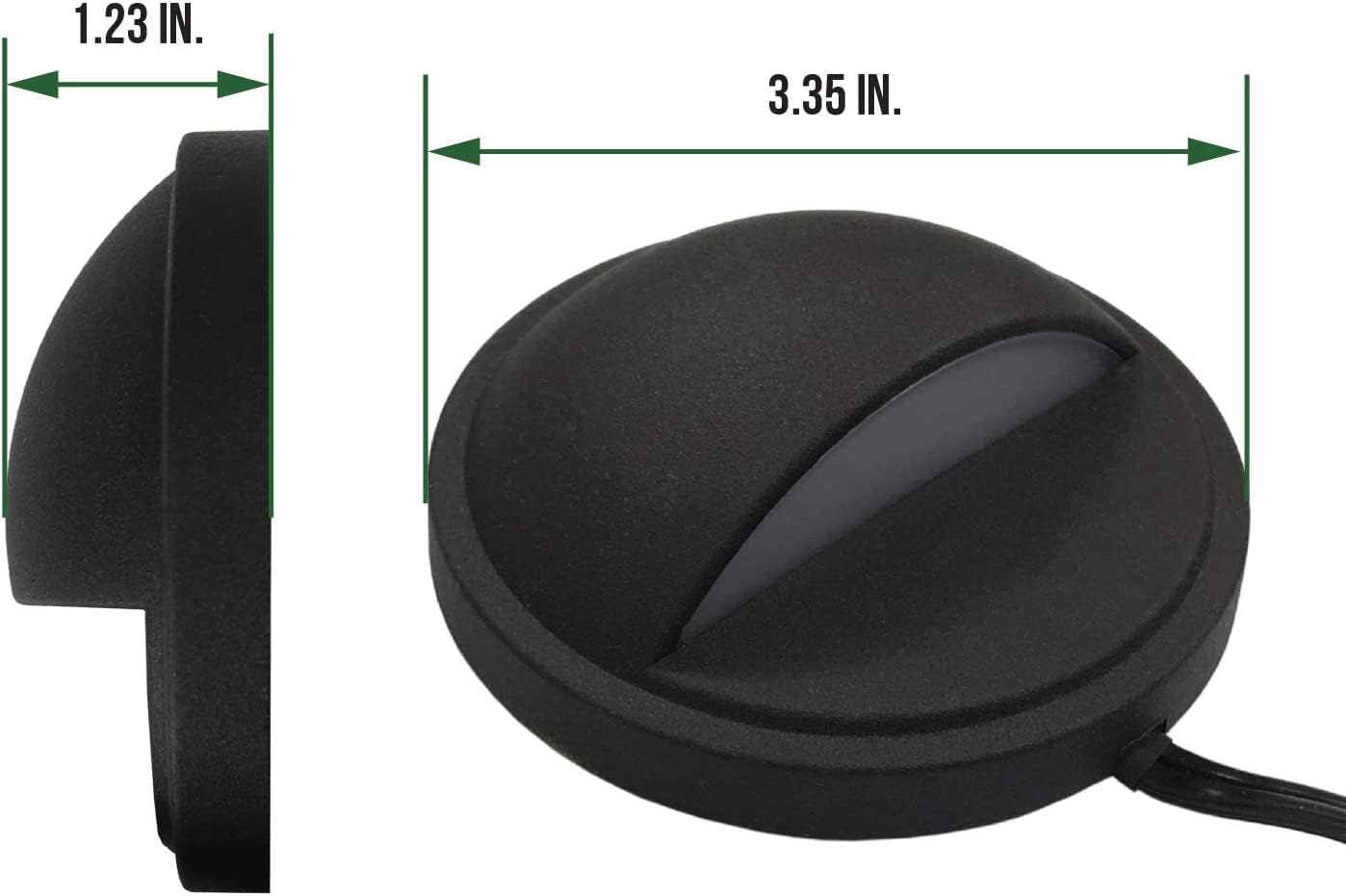 GKOLED 6-Pack Low Voltage LED Deck Lights, 2W 3000K Aluminum, Black Finish, Model GKOLDA2W12V30KAB