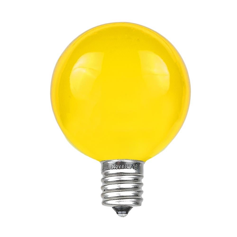 Novelty Lights G40 Yellow Outdoor Globe Bulbs, 25 Pack, Incandescent, 3000 Hour Lifespan, Model A-G40-E12-5W-YE