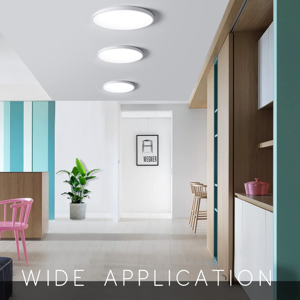 Lightingwill Led Flush Mount Ceiling Light, 18W, 8.9 Inch, Daylight White, Modern Round Design, 1800Lm For Kitchens & Bedrooms