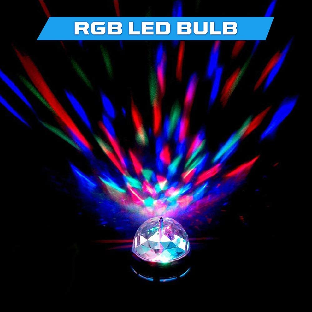 8 Pack Color Rotating Bulb E26, Rgb Color Changing Party Led Bulbs Colored Led Strobe Light Bulb Multi Crystal Stage Lights For