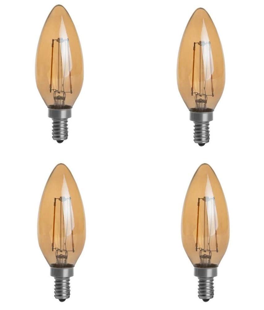 Hero-Led B10-Dsgt-2W-Ww22 Dimmable Gold Tint B10 E12 2W Candelabra Style Led Filament Chandelier Light Candle Bulb, 25W Equivale