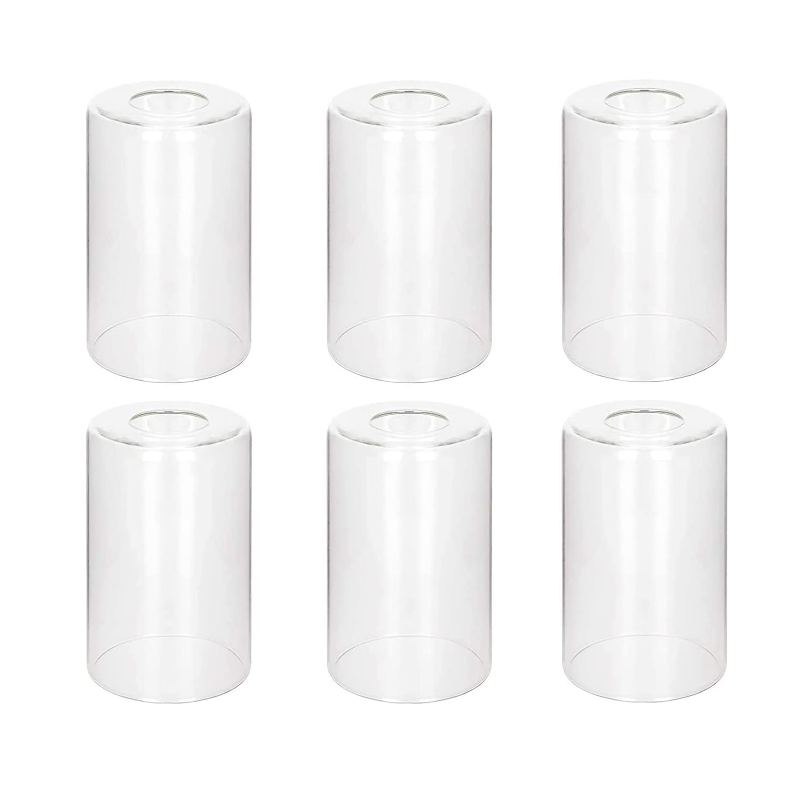Eietonte Clear Glass Lamp Shade 5.5Inch High,3.5Inch Diameter,1.65Inch Fitter Cylinder Glass Shade Replacement For Chandelier,High Transmittance Lampshade Cover For Floor Lamp Pendant Light 6 Pack