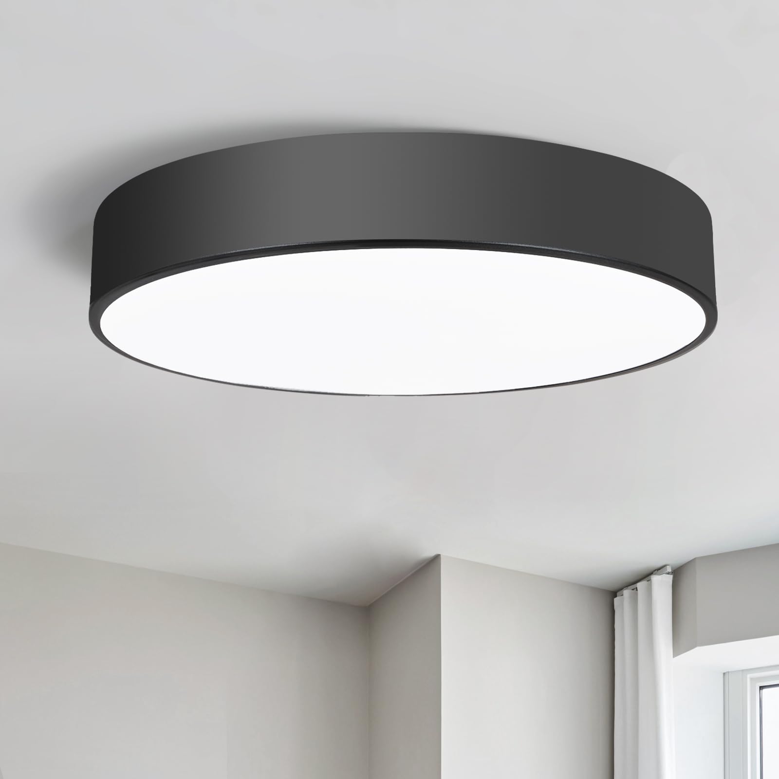 Politamp 16 Inch Round Flush Mount Ceinling Light Fixture, Contemporary 3-Light Modern Ceiling Light With Brass Gold Finish For Hallway Kitchen Laundry Bedroom,Foyer,Entryway,Closet