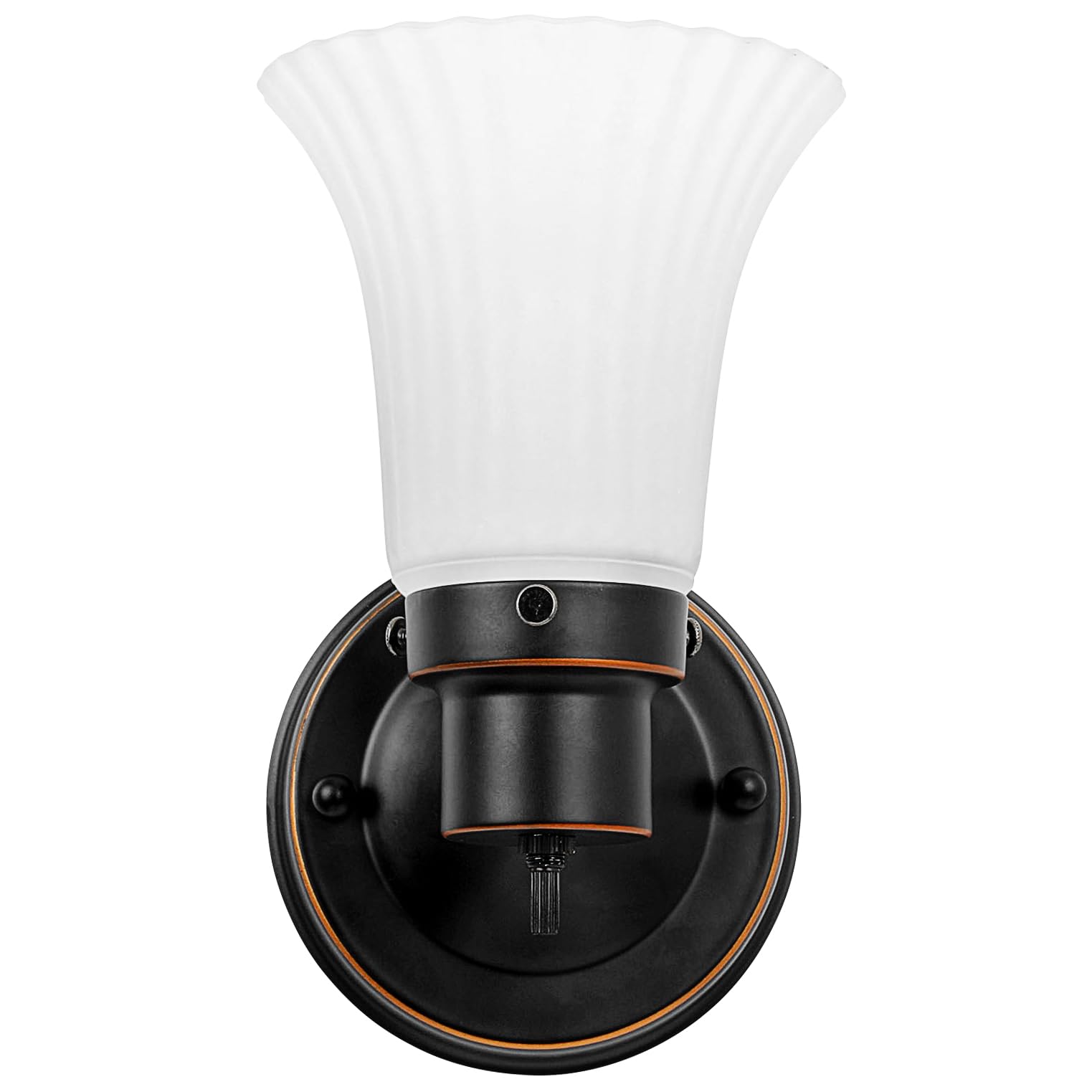 Design House 505115 1-Light Dimmable Wall Sconce, Frosted Flute Glass, 8.25"H x 5.1"W, Oil-Rubbed Bronze for Bathroom,