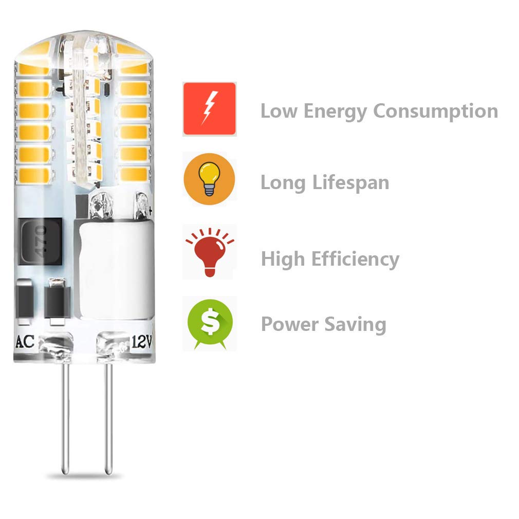 Dopkuss G4 Led Light Bulbs 3W Bi-Pin 30W T3 Halogen Bulb Equivalent, Ac/Dc 12V Warm White 3000K, Non-Dimmable Led Bulb For Home