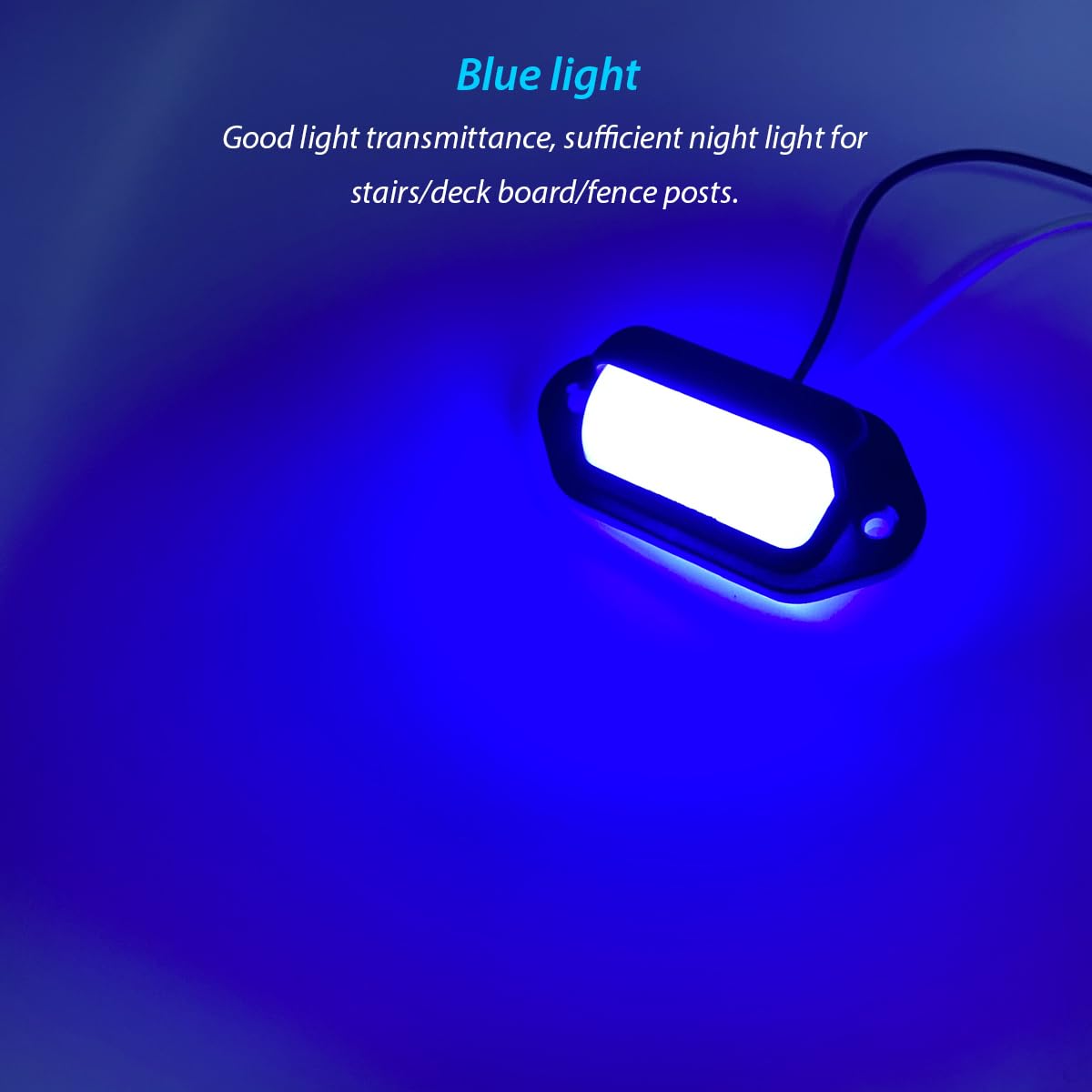 Dream lighting 12V LED Courtey Lights for RV Trailer Boat LED License Plate Lights Stair Deck Light 2.6inch Black Shell Blue Lig