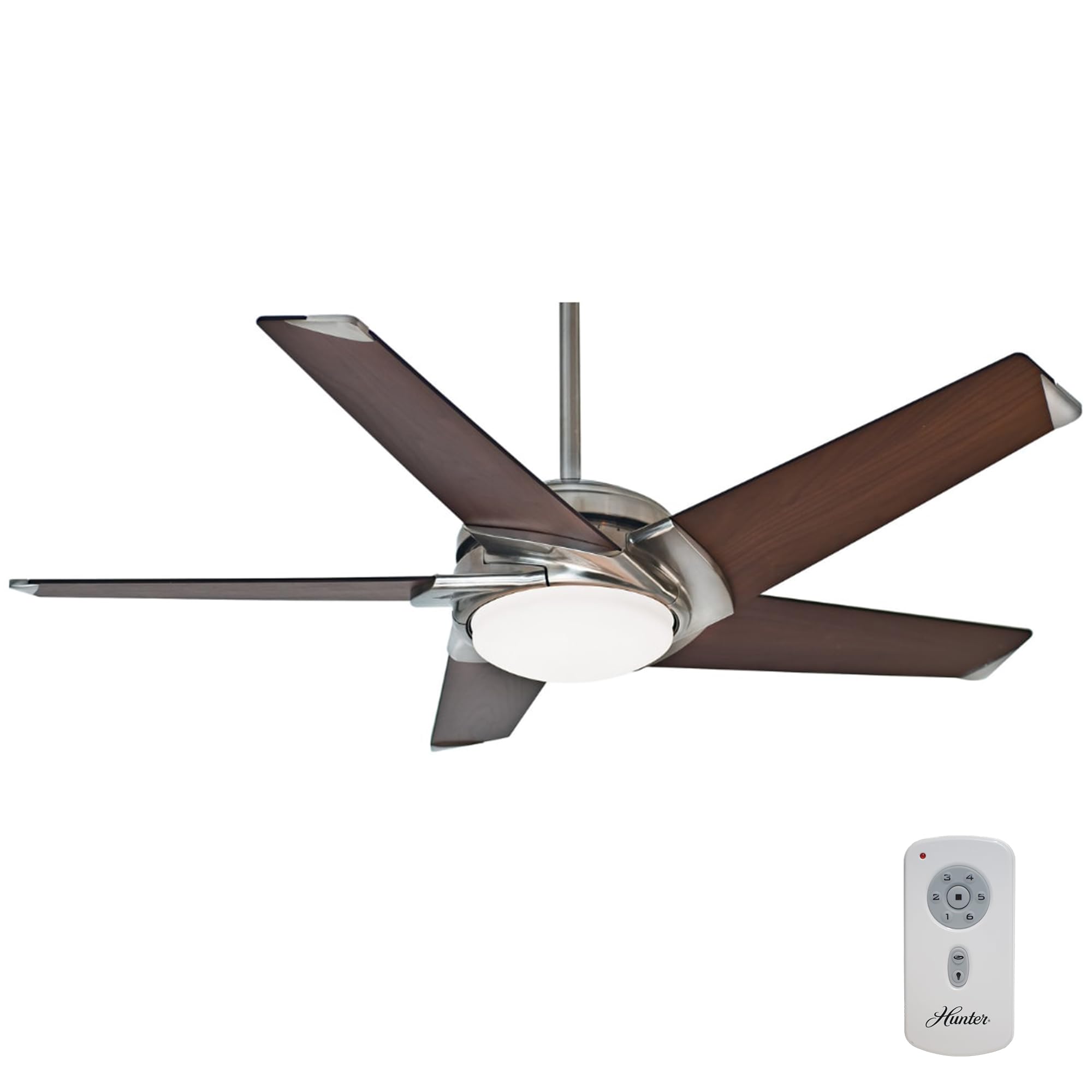 Casablanca 54 inch Indoor Ceiling Fan with LED Light and Remote Control - Standard Mount Ceiling Fan, 5 Blades, For Bedroom, Liv