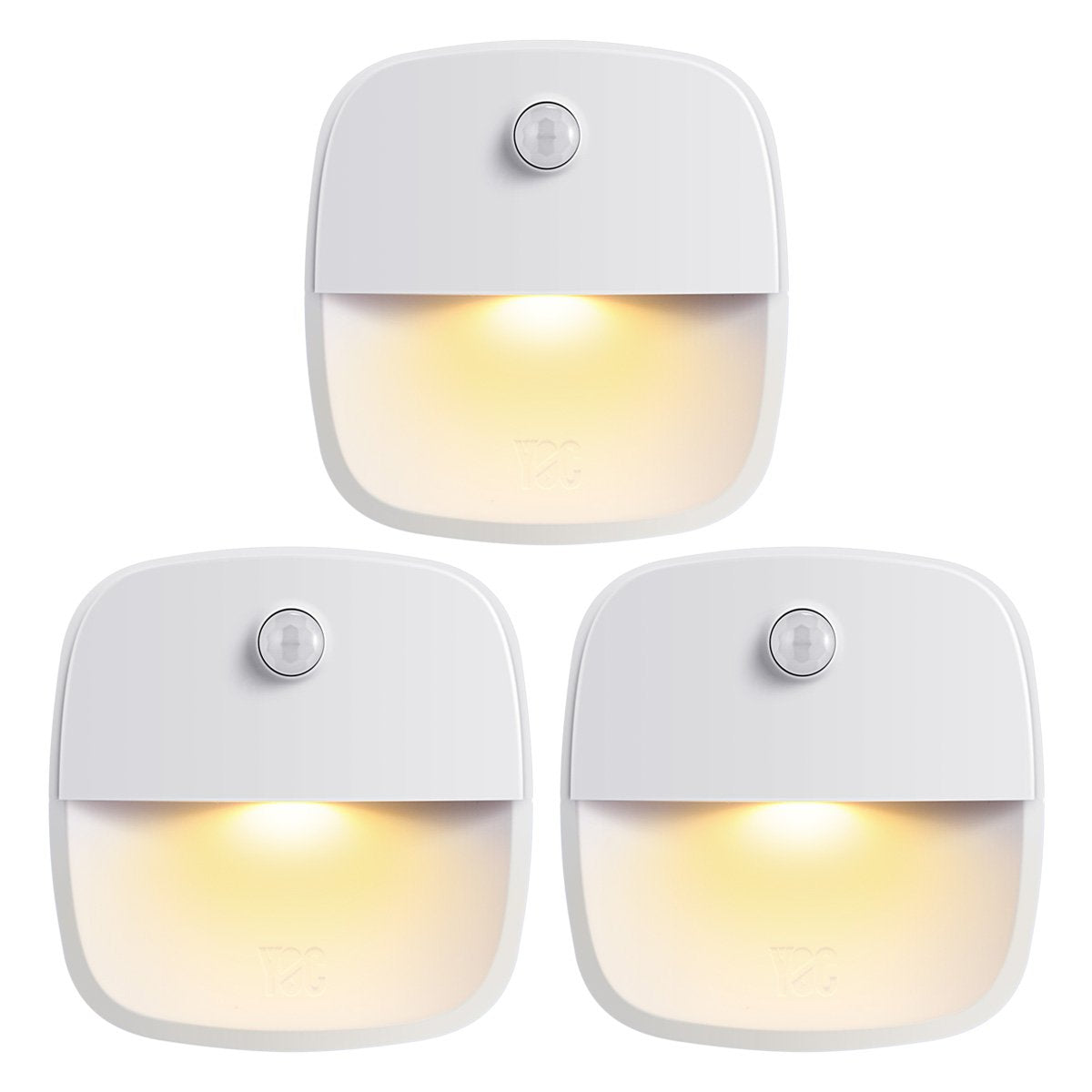 AMIR Motion Sensor Light, Battery Operated LED Night Light, Warm White, 3-Pack, Ideal for Closet, Hallway, Bathroom, Kitchen