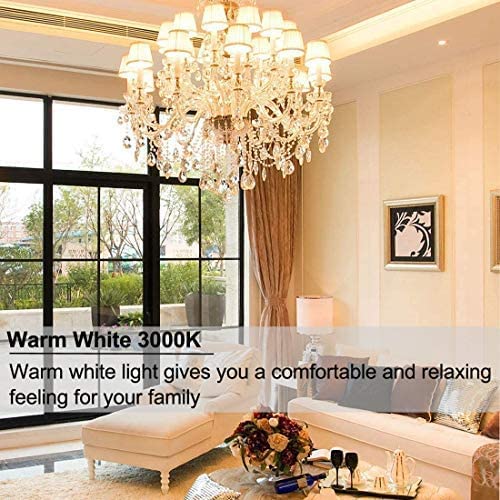 Vinaco E12 Led Bulb, 6 Pack E12 Candelabra Bulb 4 Watt Warm White 3000K, High Brightness 400Lm & 25000+ Long Lifespan Bulb, E12