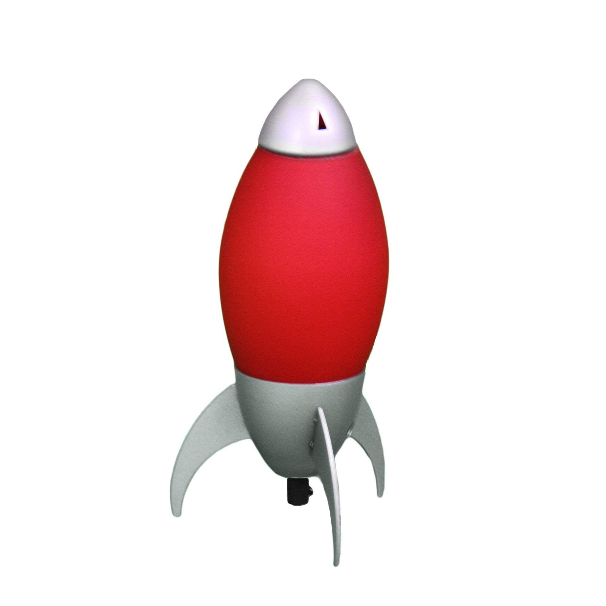 HomeRoots Rocket Shaped Table Lamp, Yellow and Silver, Modern Design