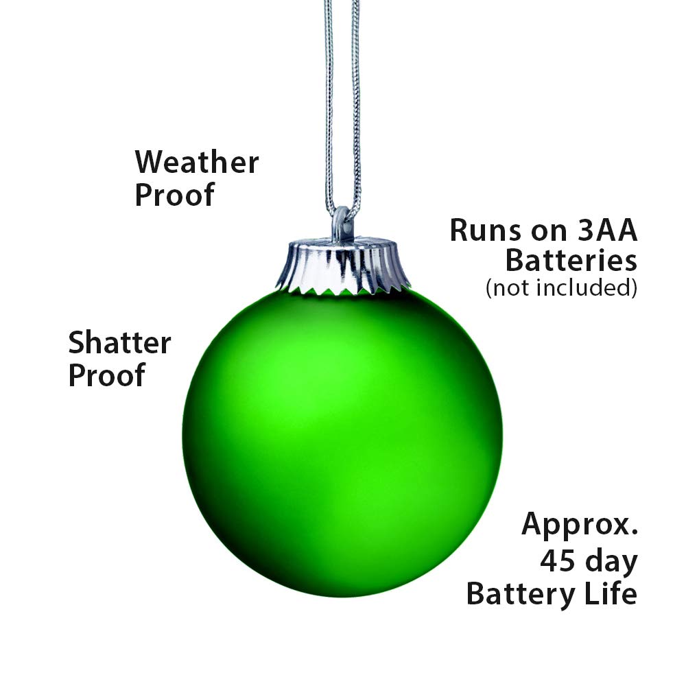 Xodus Innovations Wp560-3 Outdoor Led Ornament, Battery Powered Pulsing 5 Inch Globe Lights With Dusk Sensor (Pack Of 3) (Green)