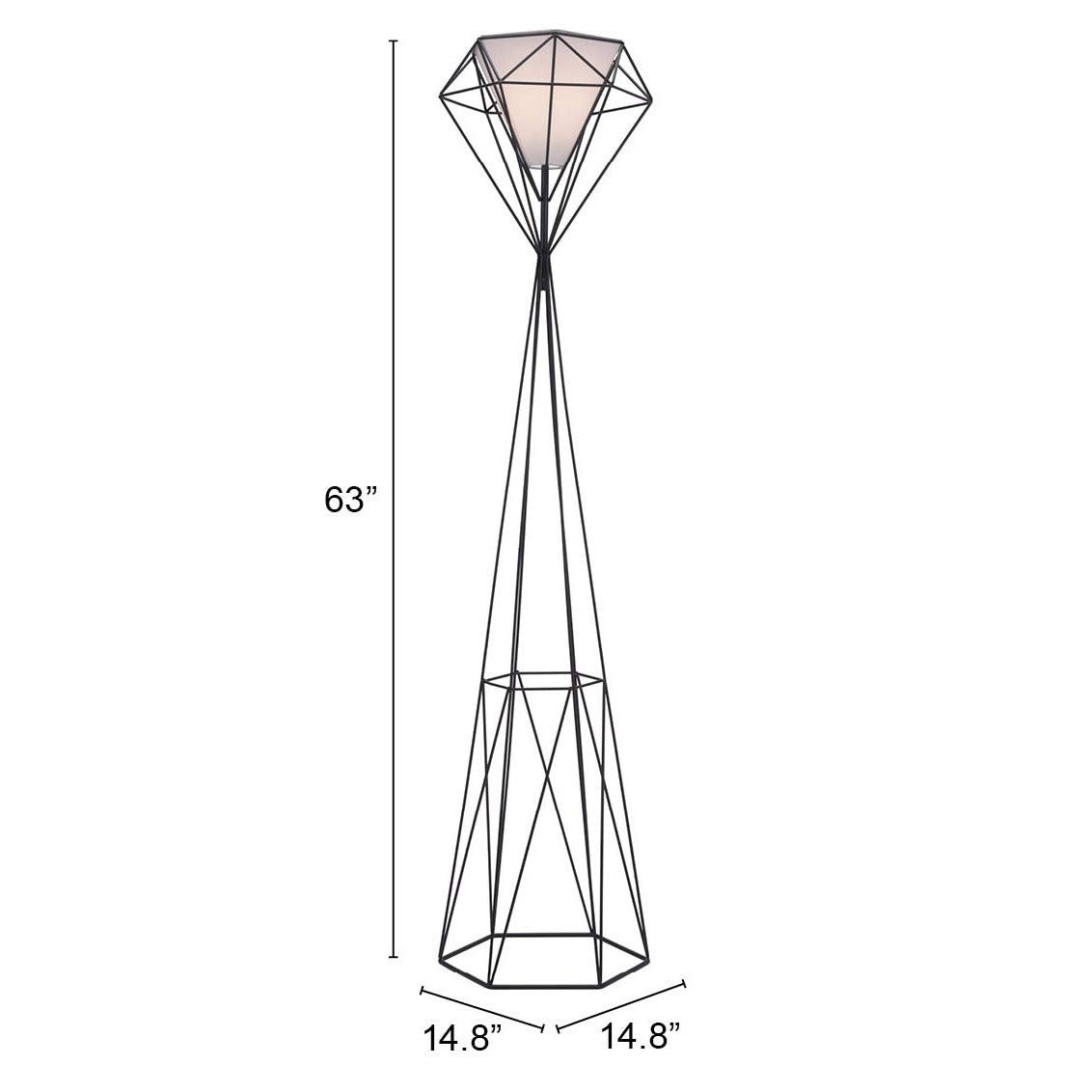 Zuo Delancey Black Floor Lamp - Modern Steel Design For Home Décor