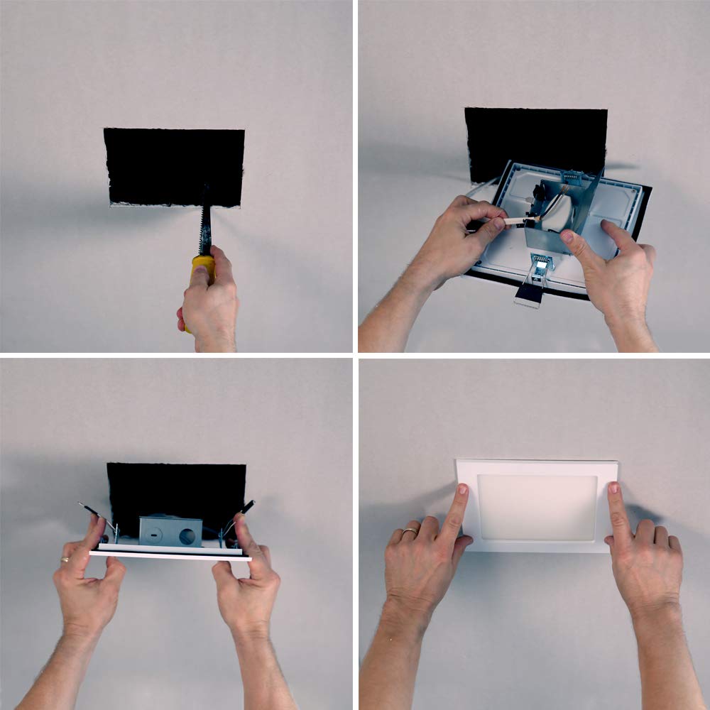 Halo Smd4S6930Whdm Smd-Dm Lens Square Integrated Led Surface Mount Recessed Downlight Trim, 3000K Soft (No Can Needed), 4.85 In,