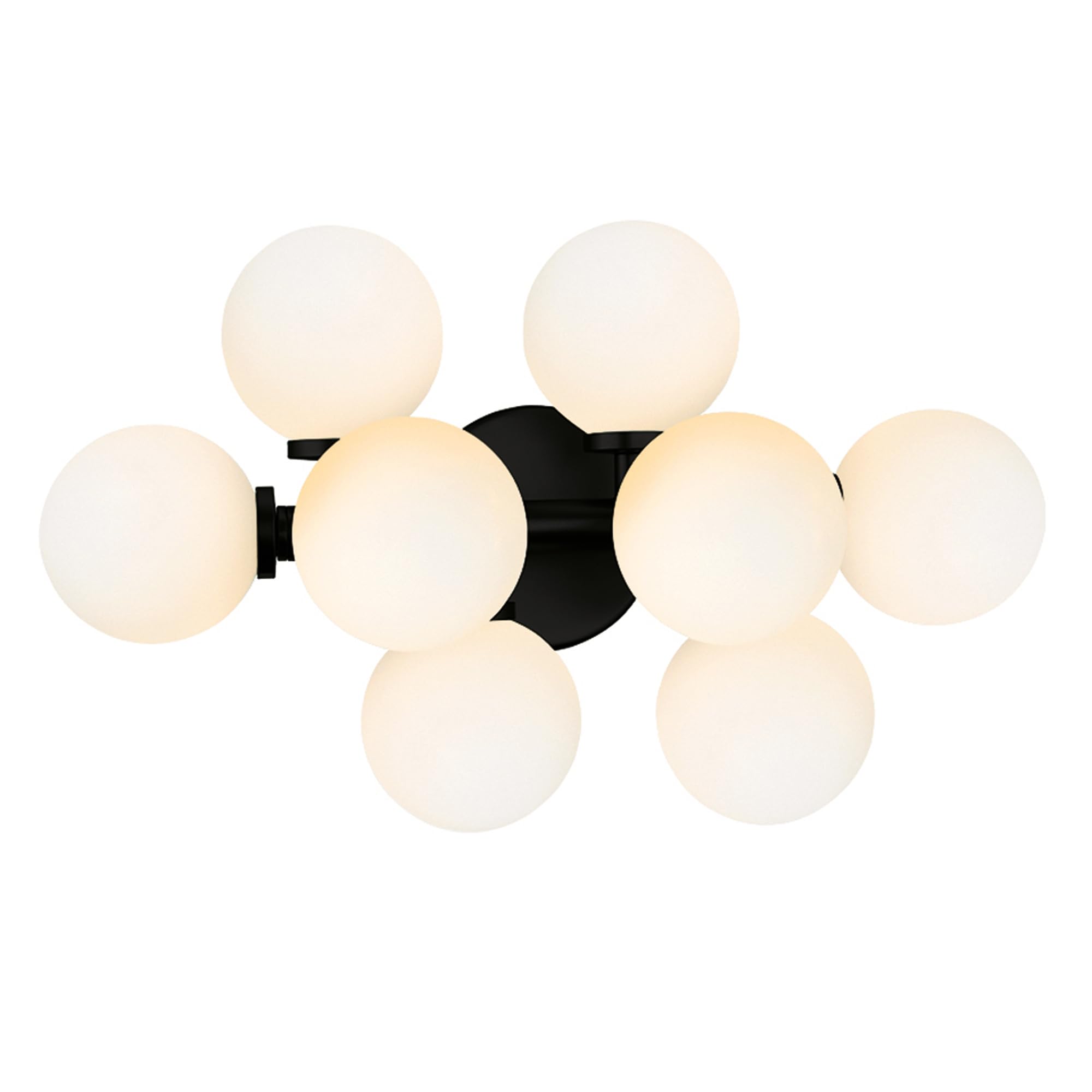 CWI Lighting 18 Black Wall Sconce for Bedroom, Bathroom, Hallway - 8-Light Modern Design with G9 Bulb Base - LED Compatible, Fro