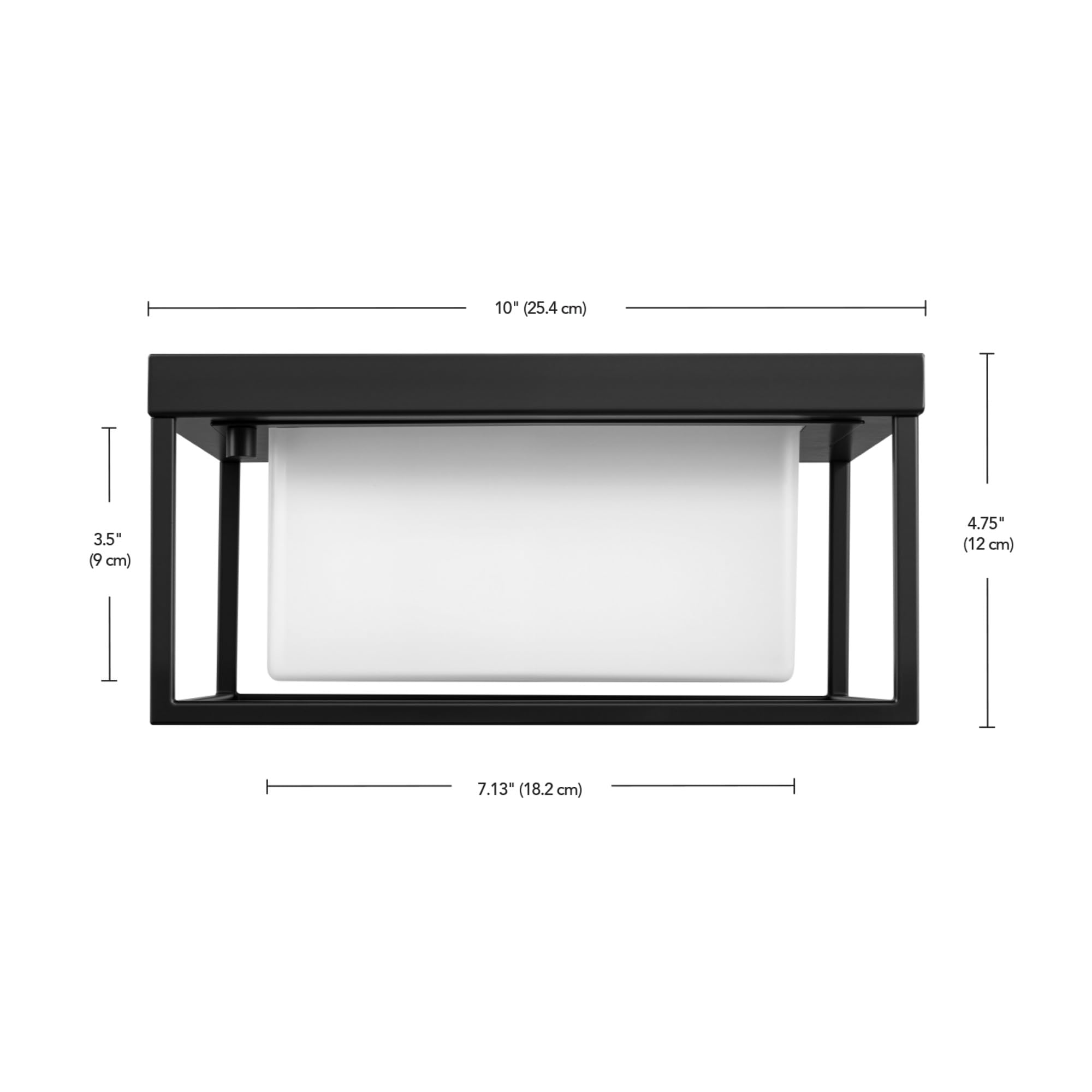 GLOBE Electric 60000164 1-Light Outdoor Flush Mount, Matte Black, Frosted Glass