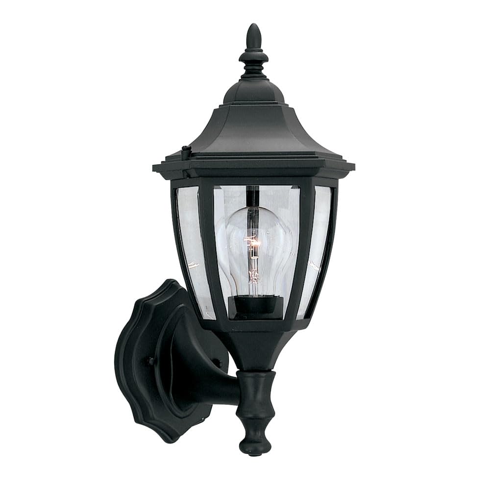 DESIGNERS FOUNTAIN 1-Light Exterior Wall Lantern, White Aluminum, Model 2462-WH, Clear Beveled Glass