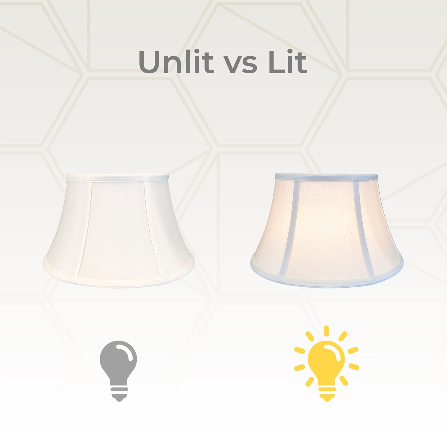 Royal Designs Shallow Drum Bell Billiotte Lamp Shade - White - 13 X 19 X 11.26