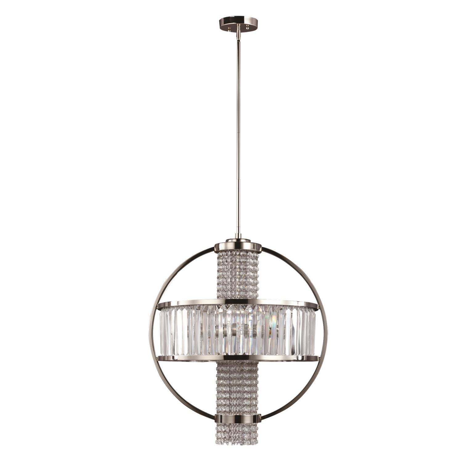 Zeev Lighting Metropolis Chandelier, Nickel Finish, 71.5X22 Glass, Modern Design