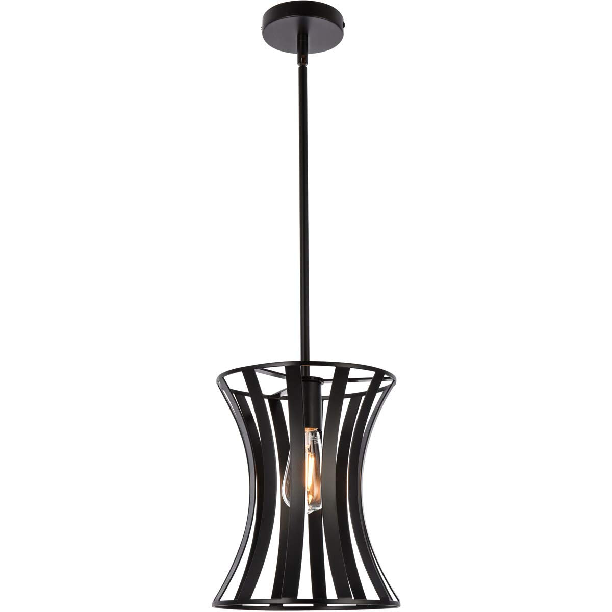 Living District Indoor Modern Home Decorative Bright Ceiling Lily 1 Light Pendant in Black
