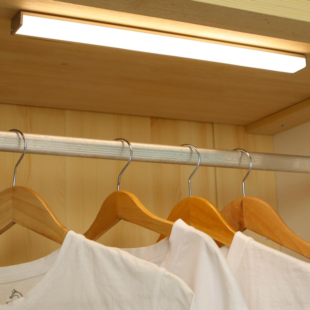 Desunlux Battery Powered Operated Closet Lights Motion Sensored Activated Rechargeable Under Counter Cabinet Lighting Wireless Indoor Magnetic Lights For Closets,Kitchen,Hallway,Wardrobe,Stairs,Pantry