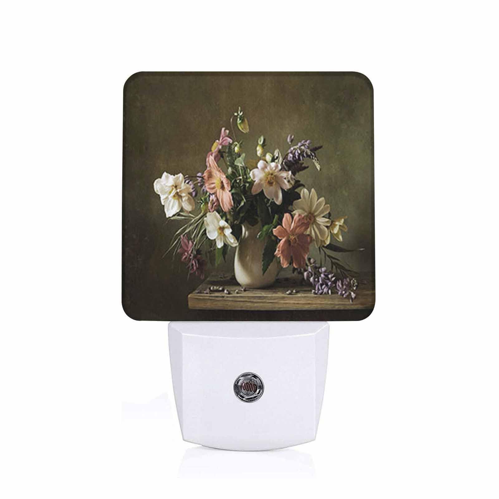 Chrobak LED Night Light with Dusk to Dawn Sensor, Beautiful Bunch of Flowers, Model WML-Night-Light-231023-101