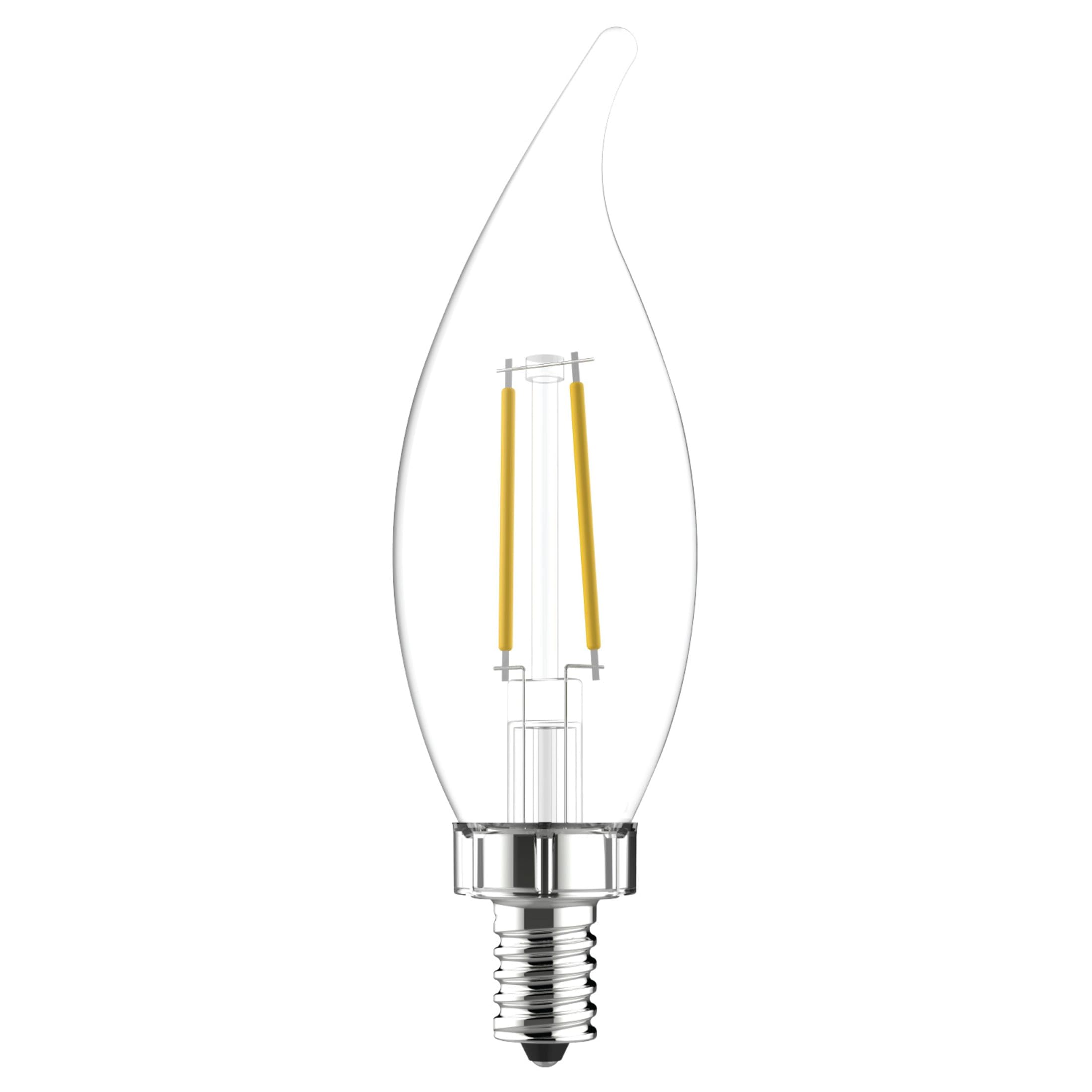 GE LED Light Bulbs, 40W Daylight Clear Decorative, Small Base, 4 Pack, Glass