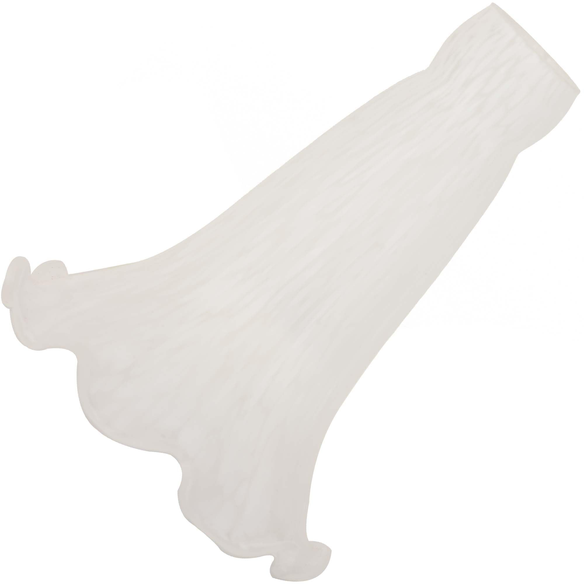 Bieye LS10S Lily Flower Blown Glass Lampshade (White, Opening I.D. 0.87'' x O.D. 1'')