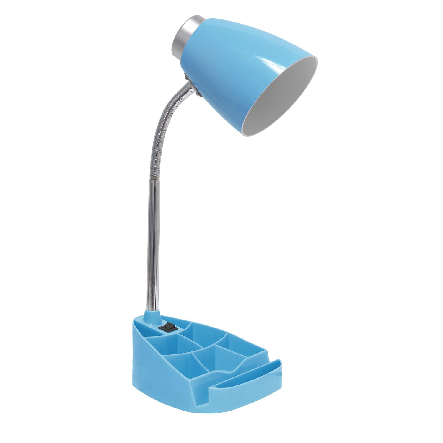 All The Rages Creekwood Home 18.5'' Blue Flexible Gooseneck Organizer Plastic Desk Lamp