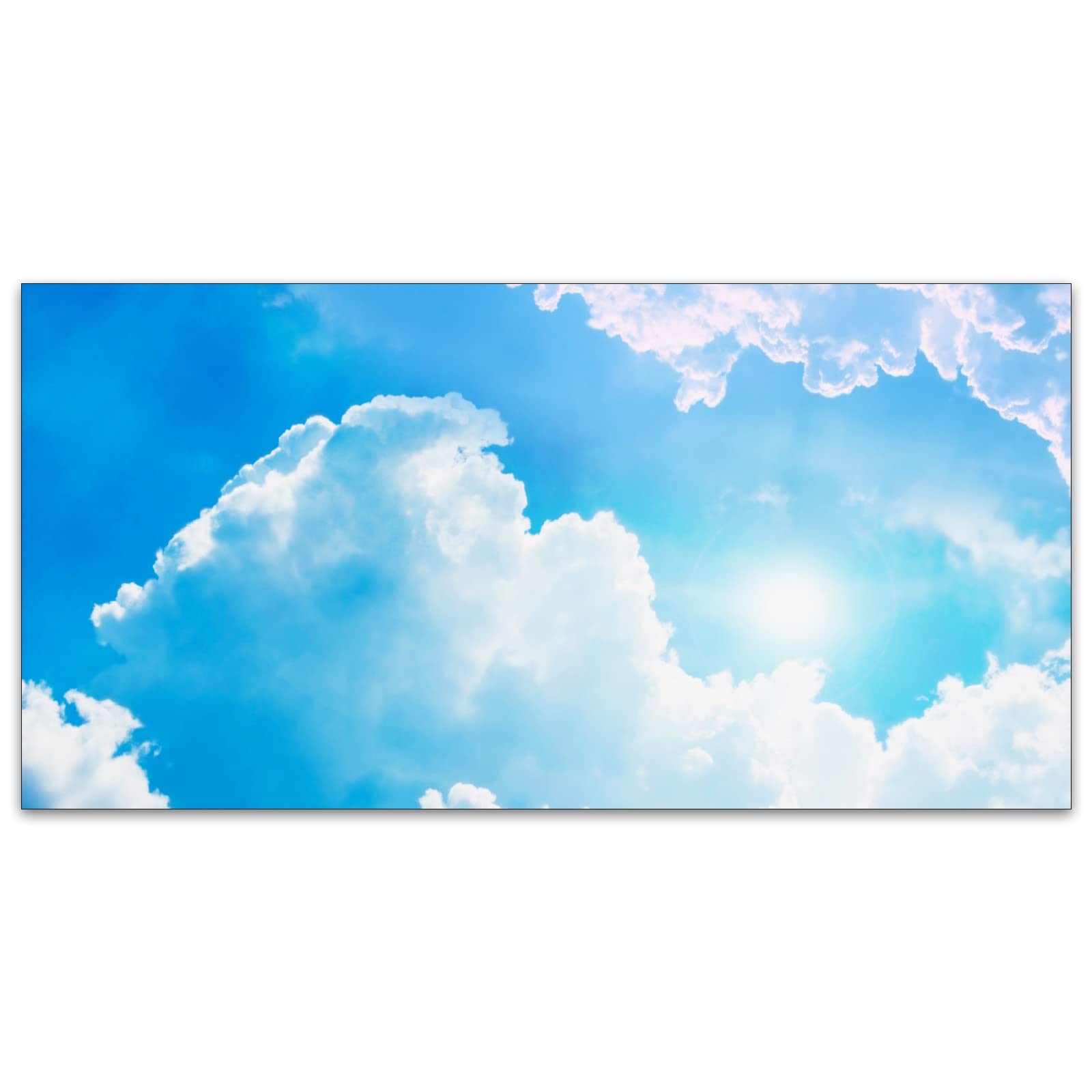 Msinmkok Fluorescent Light Covers For Classroom Kitchen Office Decorations-Sunshine Cumulus Clouds Clear Blue Sky Eliminate Hars