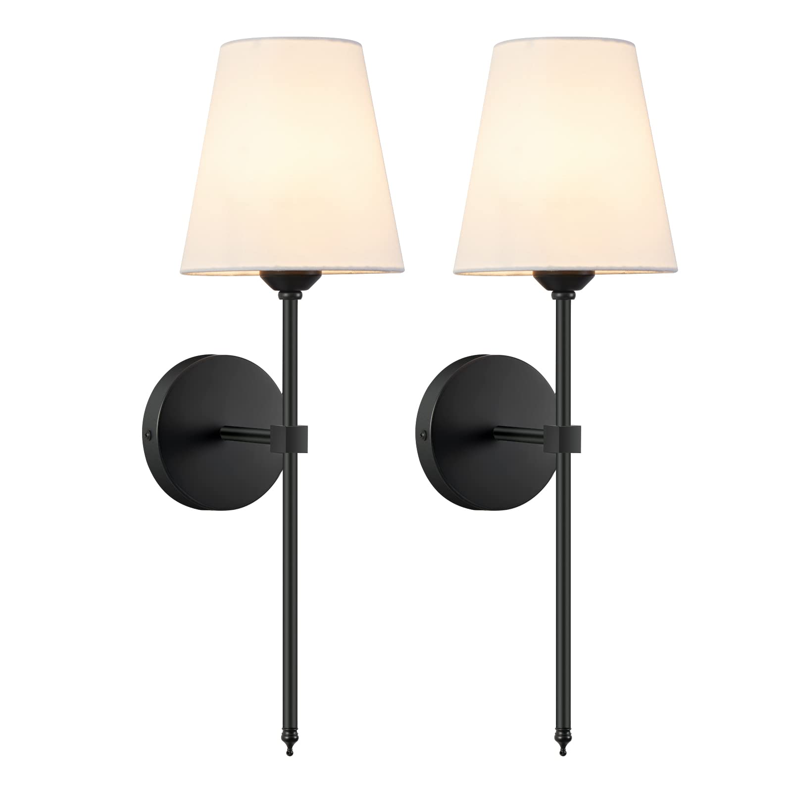 KUAUGST Wall Sconces Sets of 2, Retro Industrial Design, Black1, Model: Wall Sconces-002, Suitable for Bathroom, Living Room, Kitchen