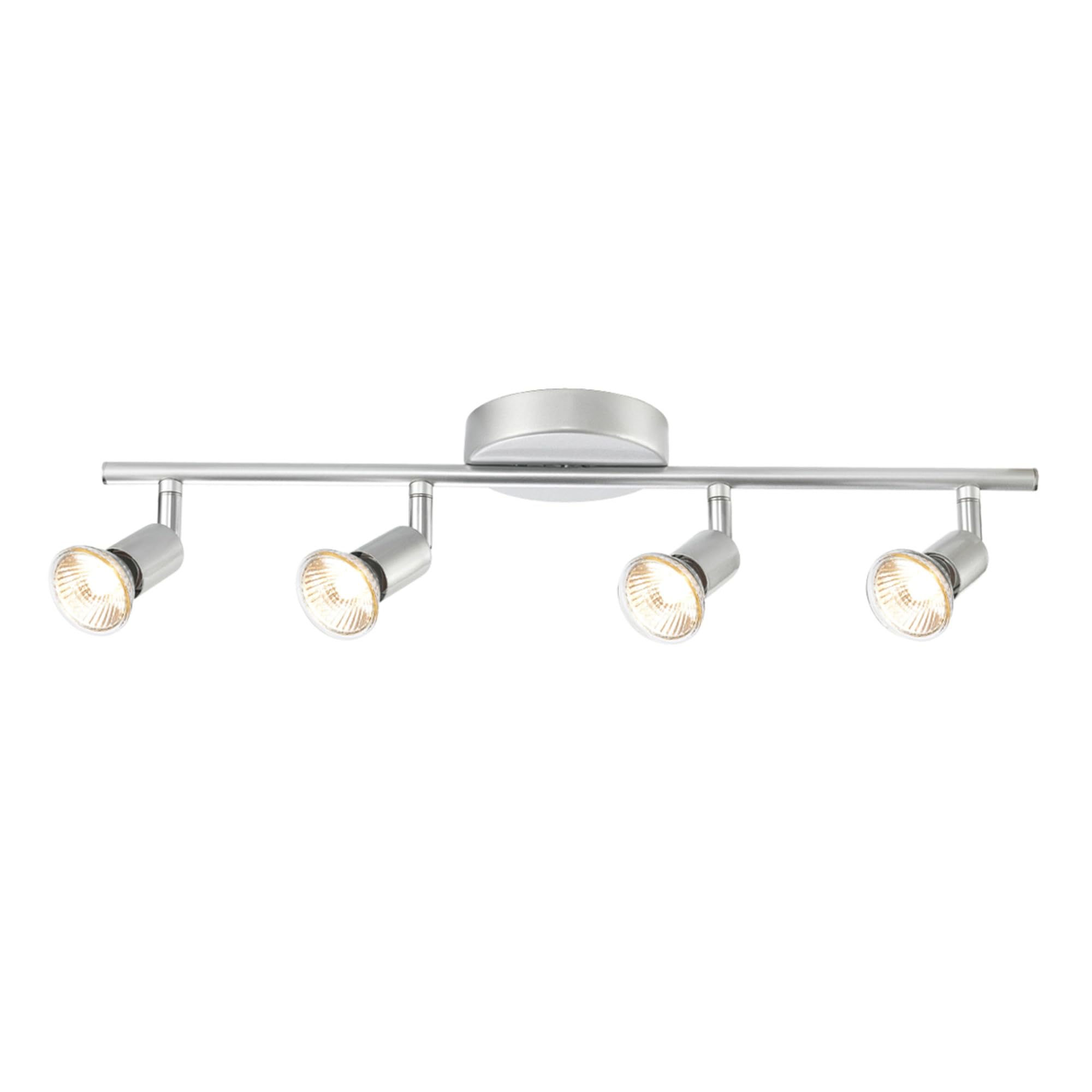 Globe Electric 58932 Payton Collection 4-Light Track Light, Matte Silver, Metal, Bulb Not Included