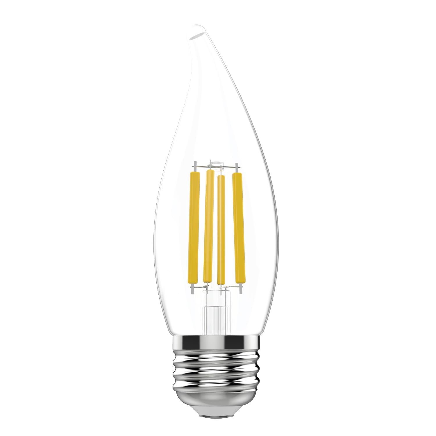 Ge Ultra Bright Led Light Bulbs, 8W (1080 Lumens), Soft White Candle Lights, Clear Decorative Ca12 Light Bulbs, Medium Base (3 P