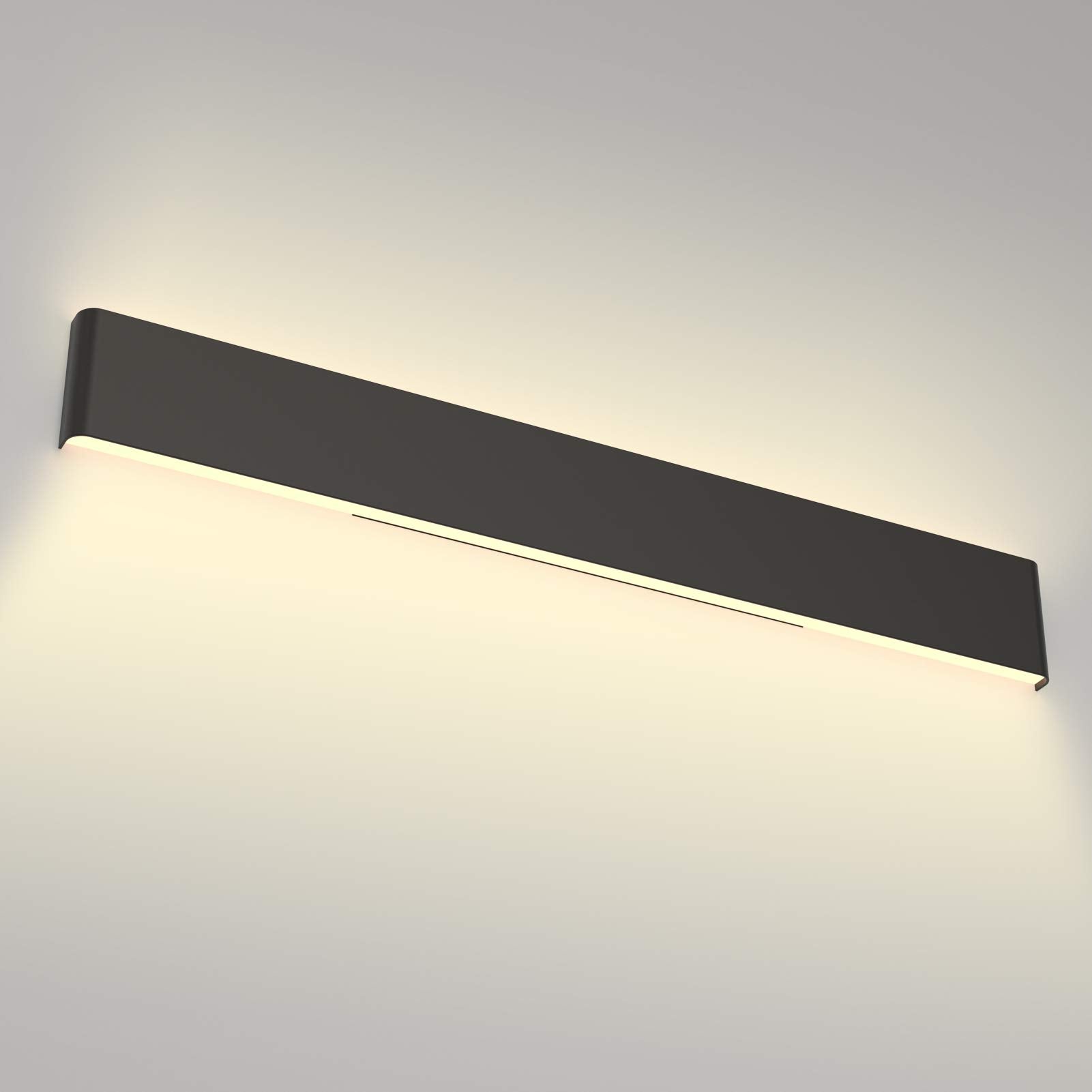 Aipsun LED Vanity Light - Matte Black Wall Mount, 43.3in, Warm Light 3000K