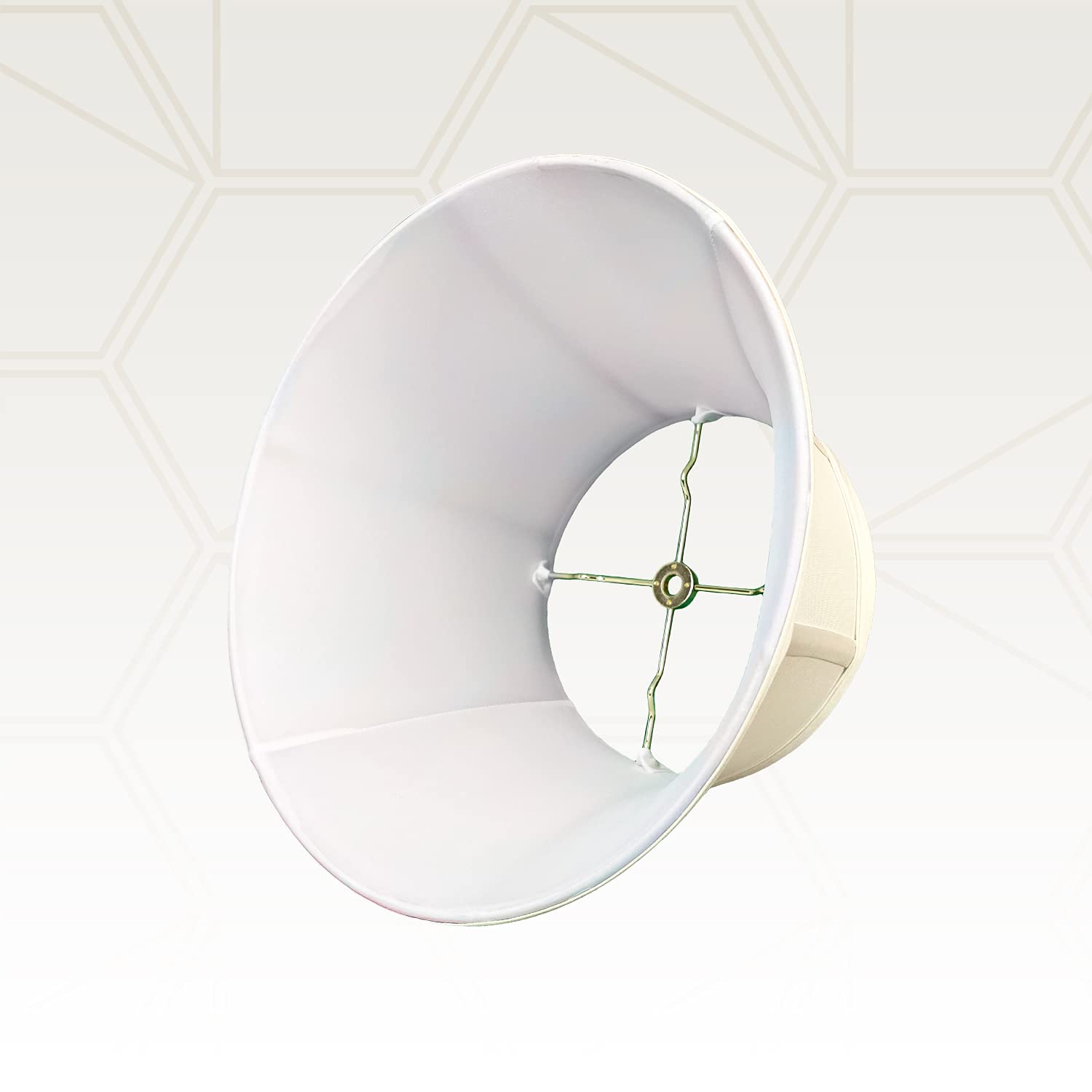 Royal Designs, Inc. Shallow Drum Bouillotte Lamp Shade, Fabric, 11 x 17 x 10, Eggshell, Model BSO-711-17EG