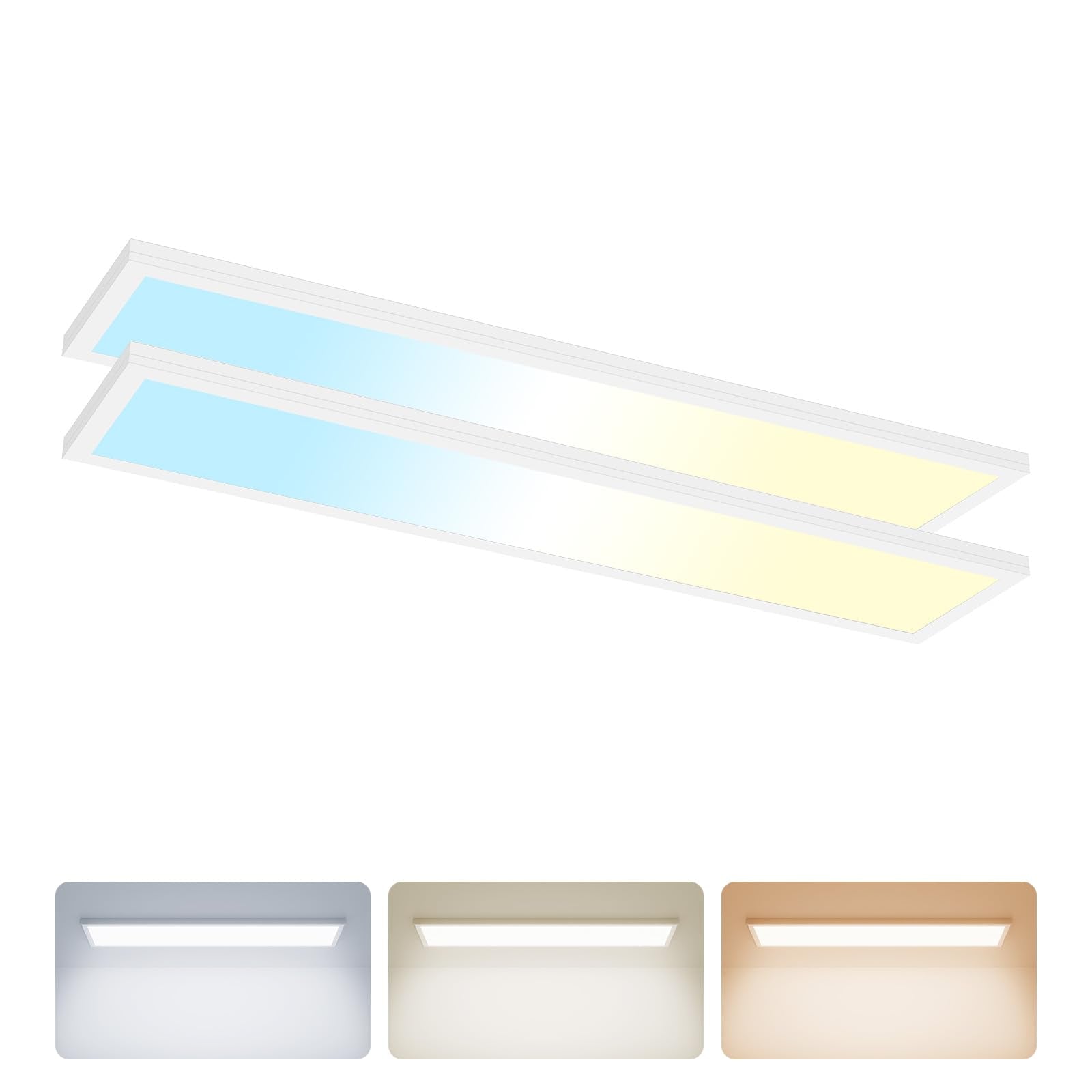 Franjulia 1X4 Led Flat Panel Light Surface Mount, 3000/4000/5000K Selectable & Triac Dimmable,5500Lm 50W Flat Panel Lights, Inpu