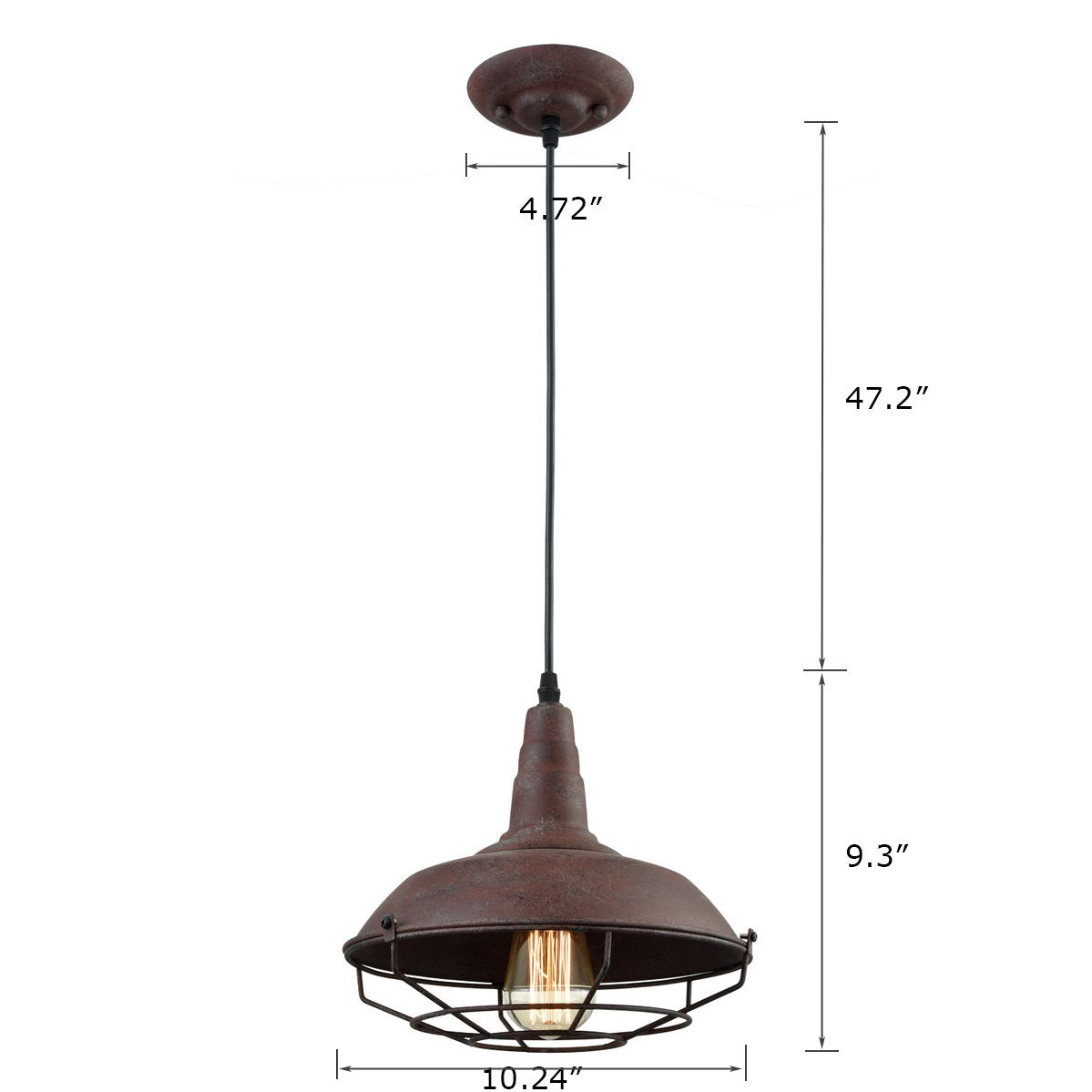 Daycent Barn Style Pendant Light Farmhouse Caged Pendant Lighting Industrial Metal Wire Hanging Pendant Light Barn Pendant Light