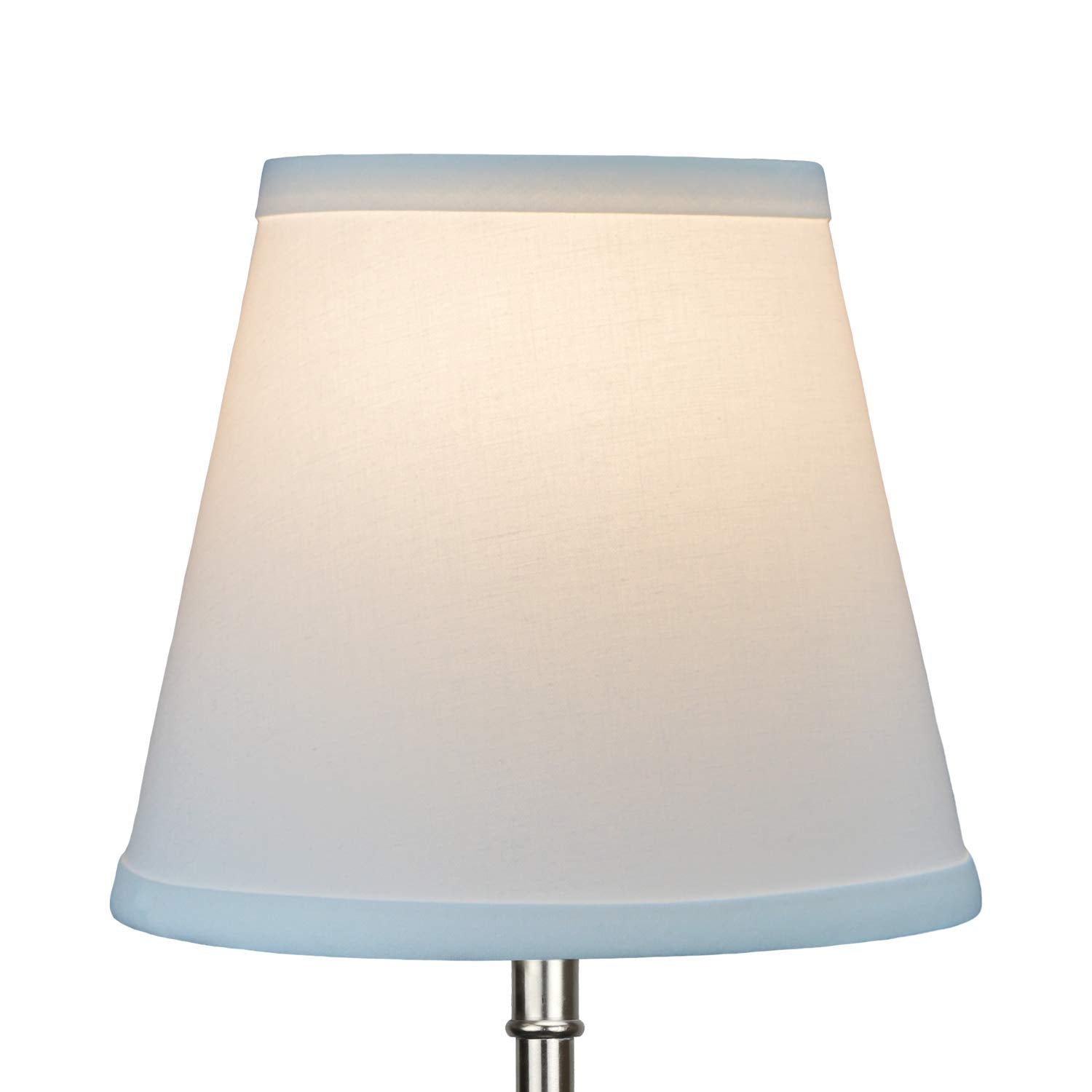 FenchelShades.com Fabric Barrel Lampshade 5x8x7 inches White Clip-On Attachment Model 5-8-7-B