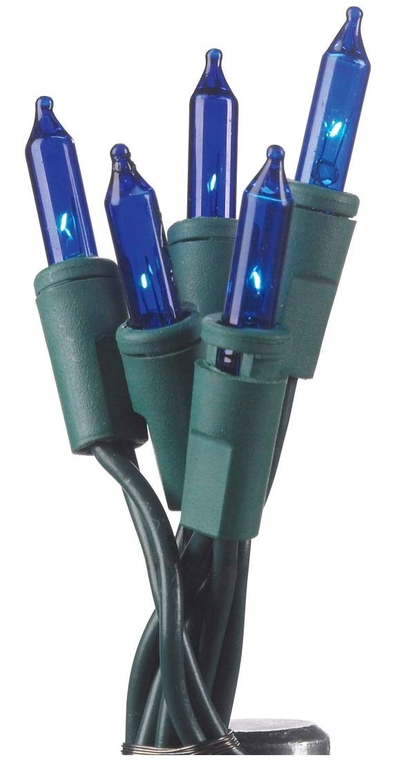Celebrations Mini Light Set 100 Lights Blue 18" Ul Fuse Ace No. 9802315
