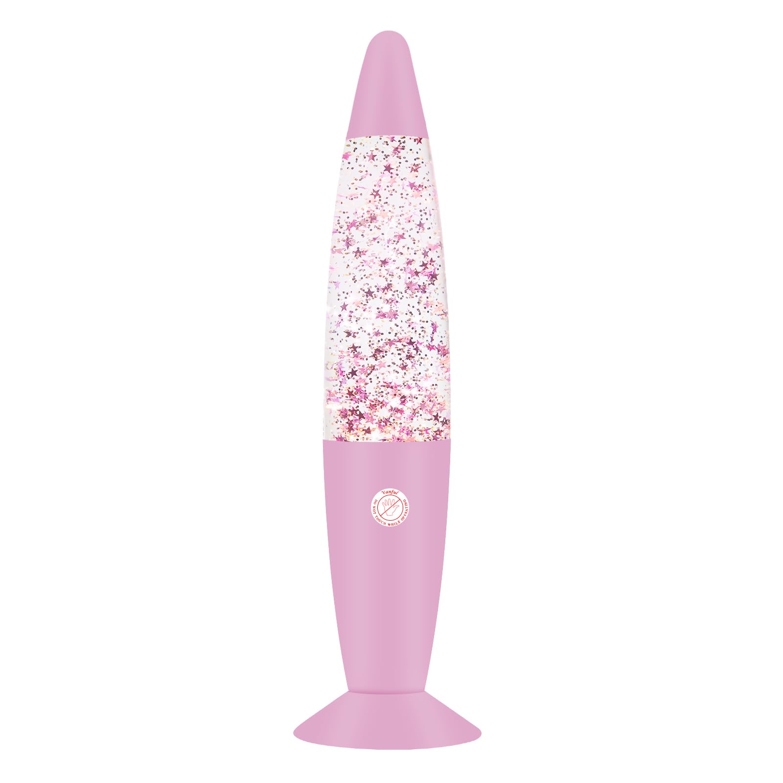 Vanful Glitter Lamp - 13in Pink Aluminum Night Light with Hexagonal and Pentagonal Sparkles for Kids and mature-themeds