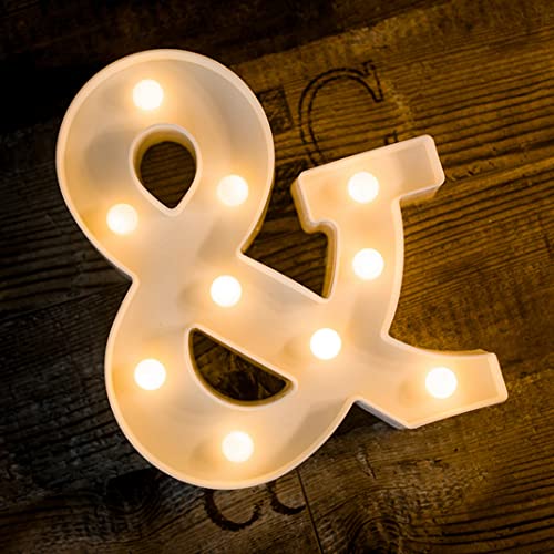 Foaky LED Letter Lights Sign - Battery Powered Plastic Night Light for Wedding/Birthday Party Decoration