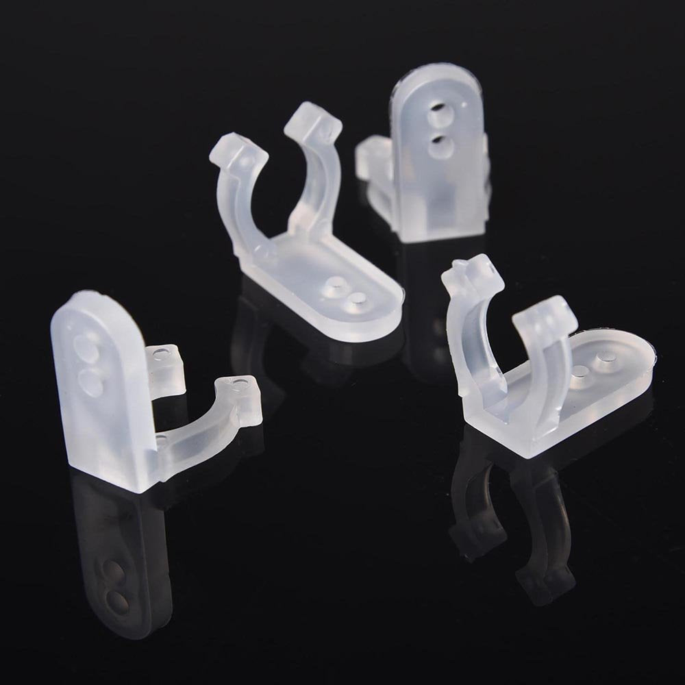 Delight 100Pcs Clear Pvc Led Rope Light Mounting Clips - 1/2&quot; 13Mm, Milky Color,