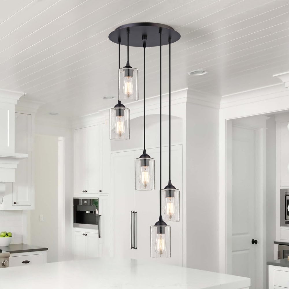 6-Pack Seeded Glass Lamp Shade Replacements, 5.9In Height, 3.9In Diameter, 1.7In Fitter, Cylinder Bubble Glass Shade Covers, See