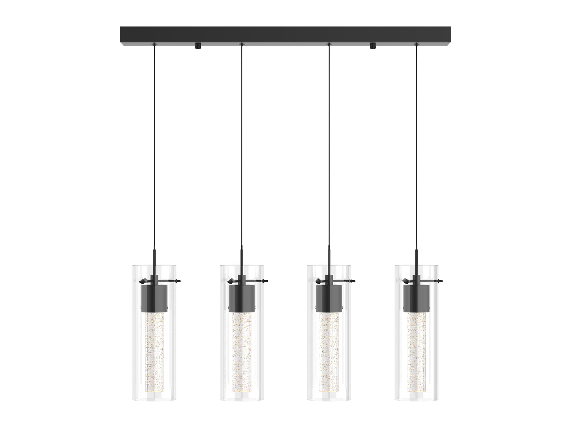 Tawson Alice 4-Light Chandelier Pendant Ceiling Light, Integrated Led and Bubble Glass, for Kitchen Island, Hallway, Entryway, P