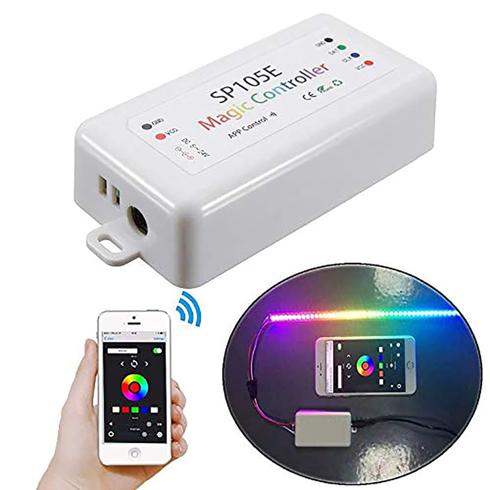 RGBZONE SP105E Bluetooth LED Controller - Smart APP Control, Music Sync for WS2811 WS2812B WS2815, RGB Color