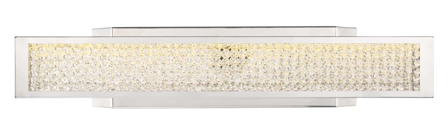 Zeev Contemporary Chrome Wall Sconce With Crystal Accent, 24.5 X 4.75 Inches