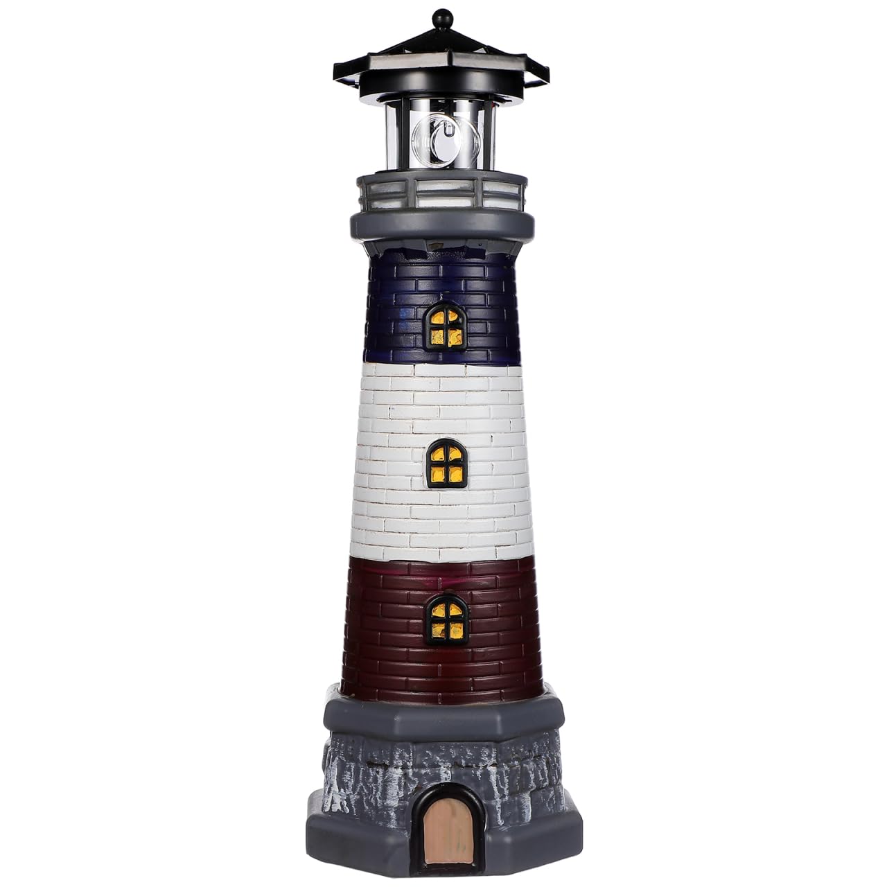 Solar Lighthouse Outdoor Statues, 360 Rotating Beacon Garden Lighthouse, 15 Light House for Outside Garden Yard Decor, Waterproo