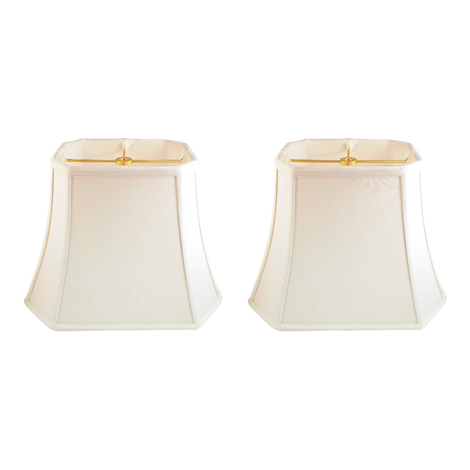 Royal Designs, Inc. Rectangle Cut Corner Lamp Shade, 8 x 14 x 10.5, White, 2-Pack, Model BSO-710-14WH-2