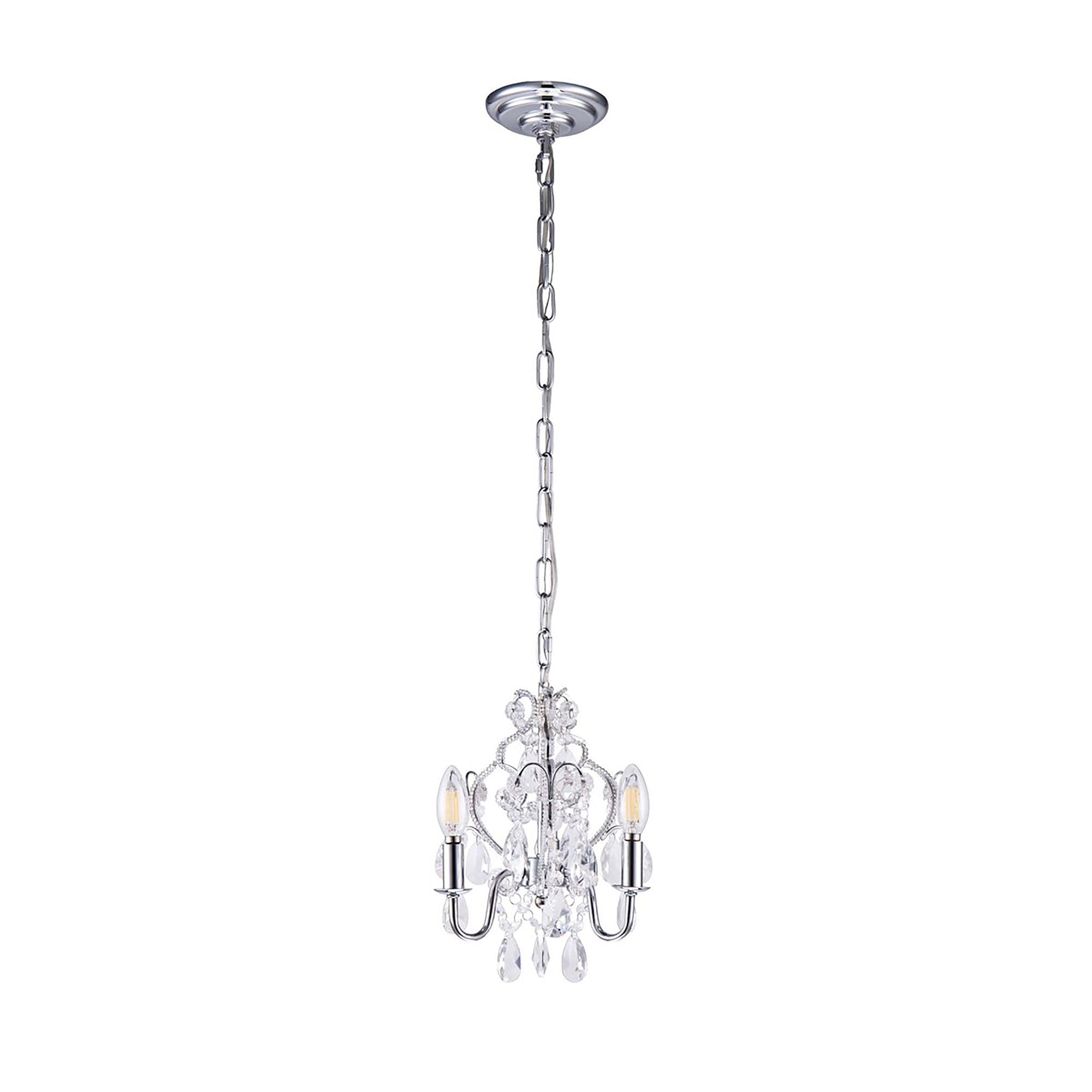 Elegant Lighting Chrome Pendant Light, Modern Ceiling Fixture, 3-Light, 9.5&quot; X 12.2&quot;