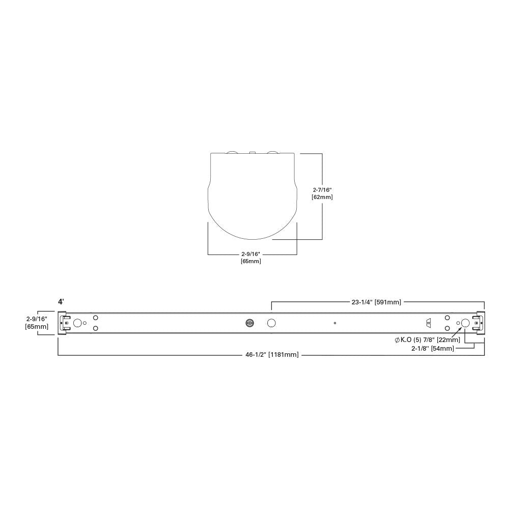 Metalux LED Strip Light 4 120V Steel White Model 4SLSTP2040DD